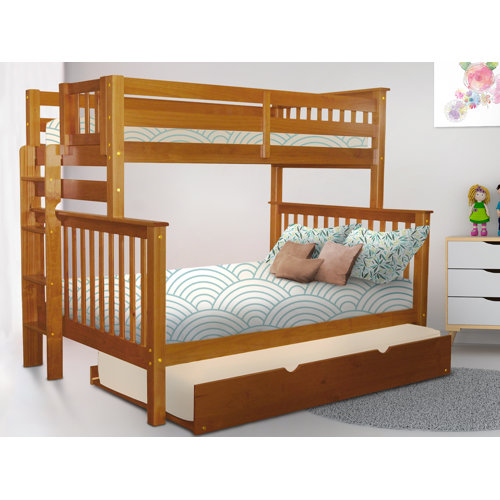 Harriet Bee Treva Twin over Full Solid Wood Standard Bunk Bed with